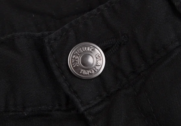 ヒステリックグラマーHYSTERIC GLAMOUR ボーダー染め抜きストレッチスキニーパンツ 黒S K-111729_004