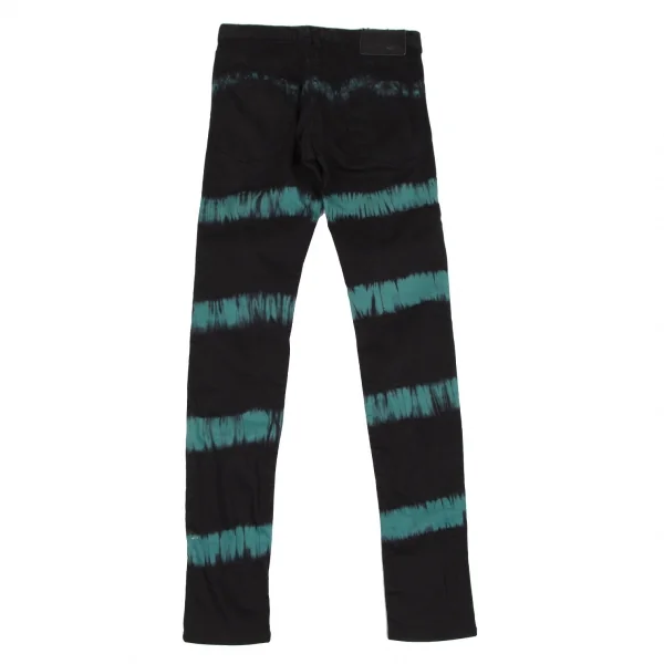 ヒステリックグラマーHYSTERIC GLAMOUR ボーダー染め抜きストレッチスキニーパンツ 黒S K-111729_008