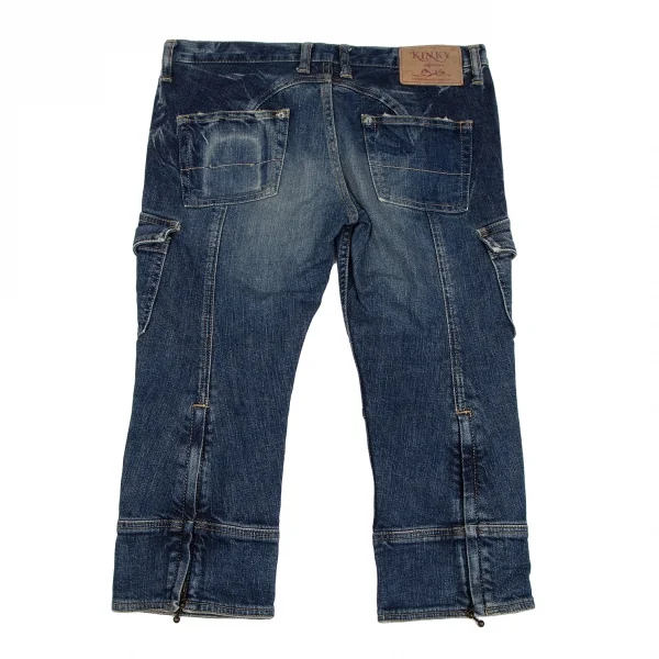 ヒステリックグラマーHYSTERIC GLAMOUR カーゴポケットストレッチクロップドデニムパンツ インディゴM K-111731_012