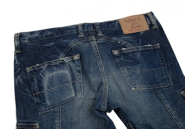 ヒステリックグラマーHYSTERIC GLAMOUR カーゴポケットストレッチクロップドデニムパンツ インディゴM K-111731_013