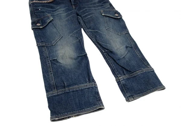ヒステリックグラマーHYSTERIC GLAMOUR カーゴポケットストレッチクロップドデニムパンツ インディゴM K-111731_008
