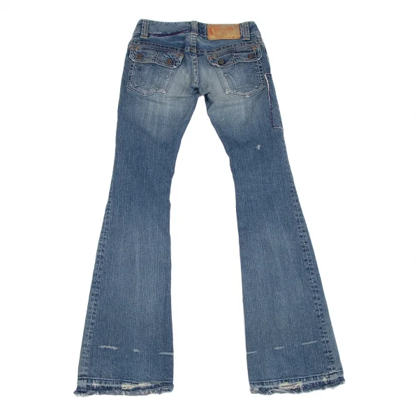 ヒステリックグラマーHYSTERIC GLAMOUR ガールパッチフレアローライズデニムパンツ インディゴXS K-111733_012