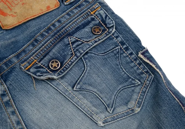 ヒステリックグラマーHYSTERIC GLAMOUR ガールパッチフレアローライズデニムパンツ インディゴXS K-111733_016