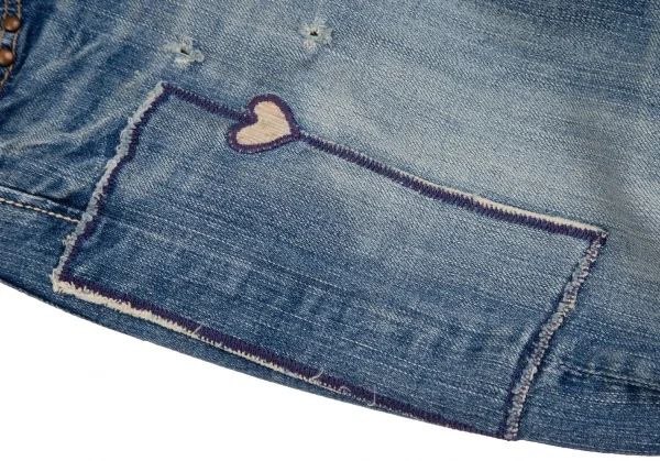 ヒステリックグラマーHYSTERIC GLAMOUR ガールパッチフレアローライズデニムパンツ インディゴXS K-111733_005
