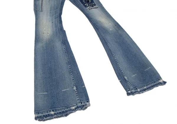 ヒステリックグラマーHYSTERIC GLAMOUR ガールパッチフレアローライズデニムパンツ インディゴXS K-111733_007