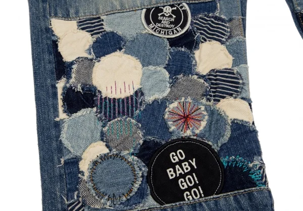 ヒステリックグラマーHYSTERIC GLAMOUR ワッペンパッチ膝切替デニムパンツ インディゴS K-111734_010