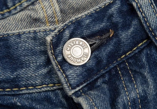 ヒステリックグラマーHYSTERIC GLAMOUR ワッペンパッチ膝切替デニムパンツ インディゴS K-111734_006