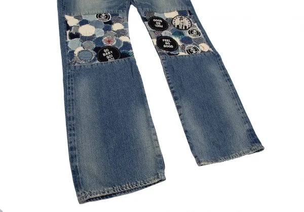 ヒステリックグラマーHYSTERIC GLAMOUR ワッペンパッチ膝切替デニムパンツ インディゴS K-111734_009