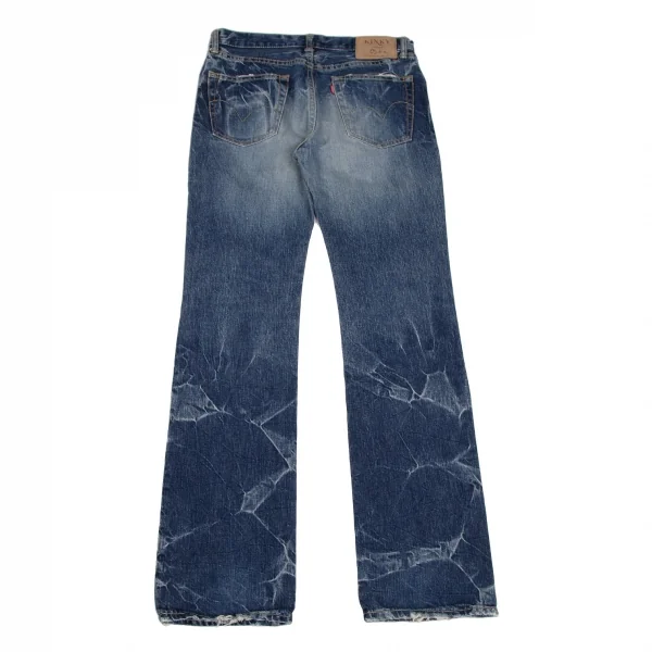 ヒステリックグラマーHYSTERIC GLAMOUR グリッタープリントウォッシュデニムパンツ インディゴF K-111735_011