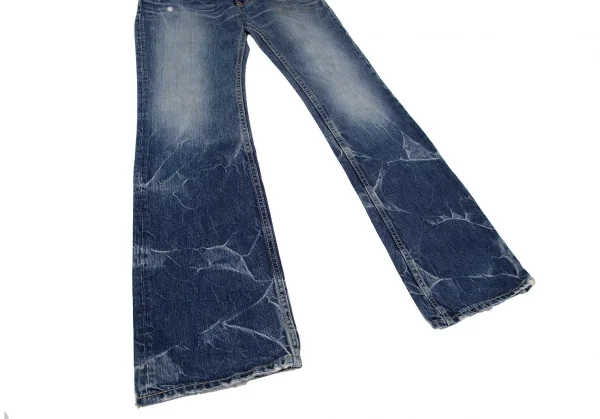 ヒステリックグラマーHYSTERIC GLAMOUR グリッタープリントウォッシュデニムパンツ インディゴF K-111735_008