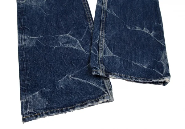 ヒステリックグラマーHYSTERIC GLAMOUR グリッタープリントウォッシュデニムパンツ インディゴF K-111735_009