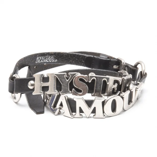ヒステリックグラマーHYSTERIC GLAMOUR ロゴレザースリムベルト 黒 K-111736_001