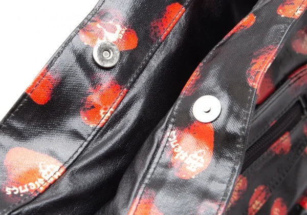 ヒステリックグラマーHYSTERIC GLAMOUR スカルベリーコーティングキャンバスバッグ 黒赤 K-111737_014