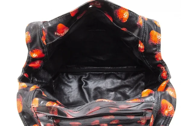 ヒステリックグラマーHYSTERIC GLAMOUR スカルベリーコーティングキャンバスバッグ 黒赤 K-111737_015