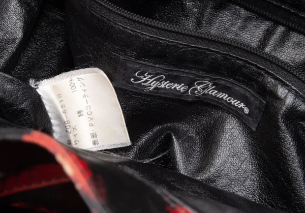 ヒステリックグラマーHYSTERIC GLAMOUR スカルベリーコーティングキャンバスバッグ 黒赤 K-111737_019