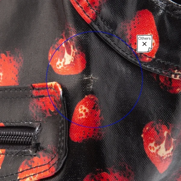 ヒステリックグラマーHYSTERIC GLAMOUR スカルベリーコーティングキャンバスバッグ 黒赤 K-111737_004