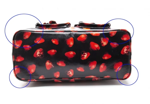 ヒステリックグラマーHYSTERIC GLAMOUR スカルベリーコーティングキャンバスバッグ 黒赤 K-111737_008