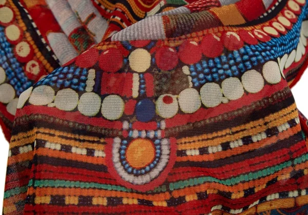 Jean-Paul GAULTIER FEMME Graphic Print Mesh Cardigan K-111740_013