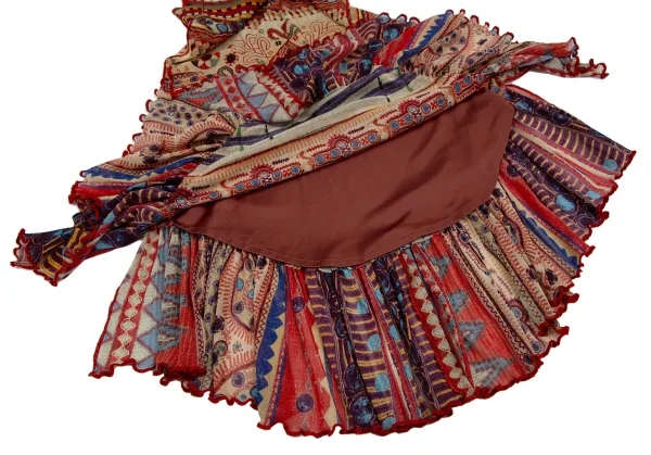 ジャンポールゴルチエ ファムJean Paul GAULTIER FEMME ビーズグラフィックプリントパワーネットノースリーブワンピース マルチ40 K-111741_009