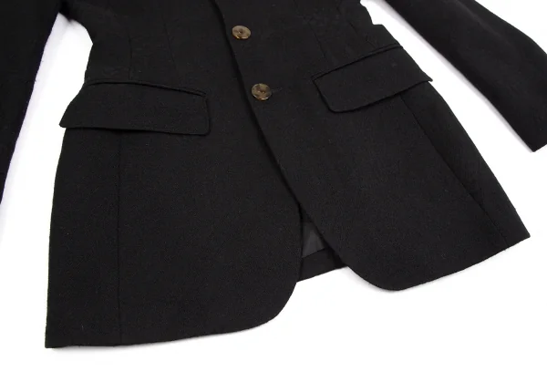 ジャンポールゴルチエ ファムJean Paul GAULTIER FEMME ウールネイティブジャガードジャケット 黒40 K-111756_011