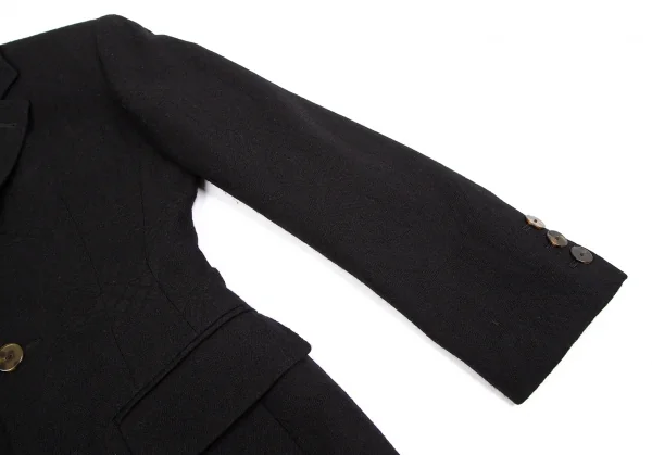 ジャンポールゴルチエ ファムJean Paul GAULTIER FEMME ウールネイティブジャガードジャケット 黒40 K-111756_009