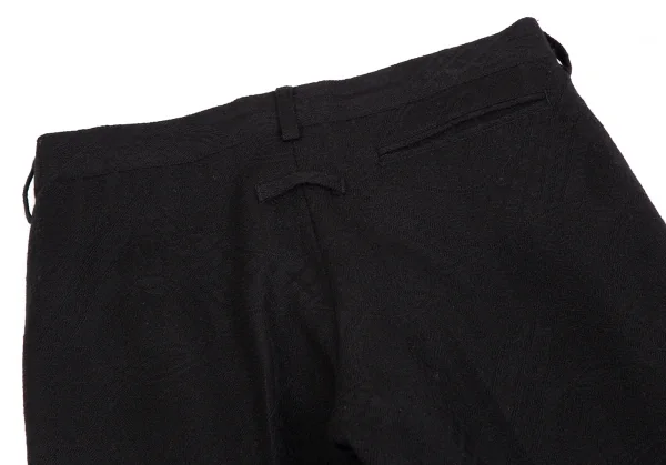 ジャンポールゴルチエ ファムJean Paul GAULTIER FEMME ウールネイティブジャガードパンツ 黒40 K-111757_011