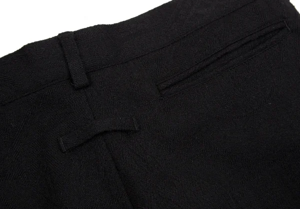ジャンポールゴルチエ ファムJean Paul GAULTIER FEMME ウールネイティブジャガードパンツ 黒40 K-111757_012