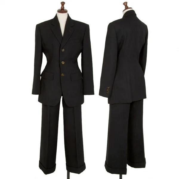 ジャンポールゴルチエ ファムJean Paul GAULTIER FEMME ウールネイティブジャガードパンツ 黒40 K-111757_014