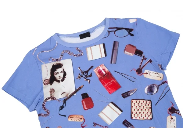 ポールスミス ブラックPaul Smith BLACK コスメティックプリントTシャツ 水色M K-111786_002