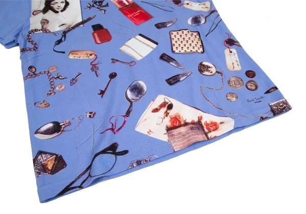 ポールスミス ブラックPaul Smith BLACK コスメティックプリントTシャツ 水色M K-111786_005