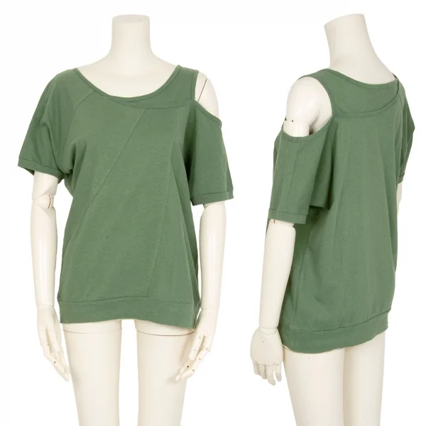 アツロウタヤマA/T ショルダーオープン切替Tシャツ 緑M位 K-111789_001