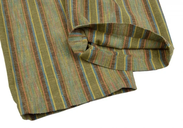 ケンゾーコンポジションKENZO Composition コットンストライプ織りワイドパンツ 緑38 K-111794_005