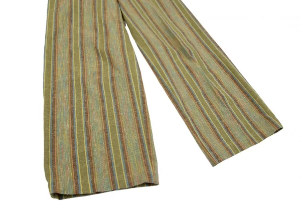 ケンゾーコンポジションKENZO Composition コットンストライプ織りベストセットアップ 緑38 K-111795_015