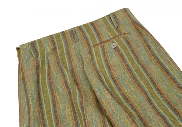 ケンゾーコンポジションKENZO Composition コットンストライプ織りベストセットアップ 緑38 K-111795_018