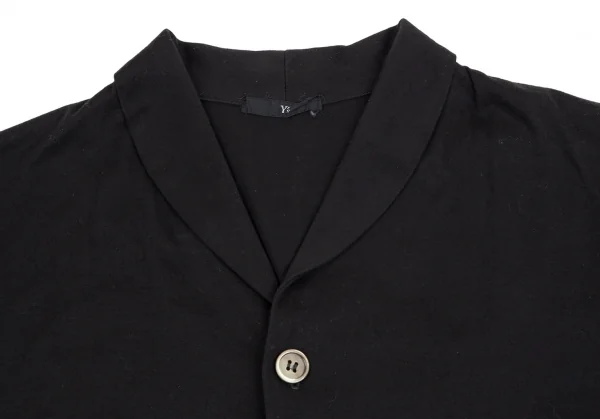 ワイズY's コットン天竺ショールカラーノースリーブジャケット 黒M位 K-111819_005