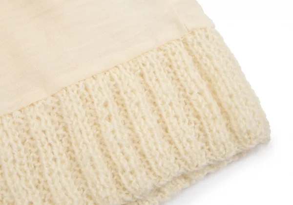 トリココムデギャルソンtricot COMME des GARCONS ローゲージ切替ニット半袖カーディガン クリームM位 K-111826_010