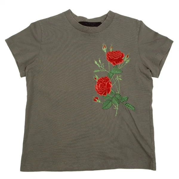 ジュンヤワタナベ コムデギャルソンJUNYA WATANABE COMME des GARCONS ボタニカル刺繍Tシャツ カーキS位 K-111831_001
