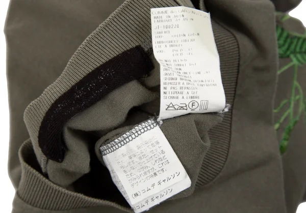 ジュンヤワタナベ コムデギャルソンJUNYA WATANABE COMME des GARCONS ボタニカル刺繍Tシャツ カーキS位 K-111831_013