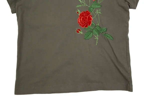 ジュンヤワタナベ コムデギャルソンJUNYA WATANABE COMME des GARCONS ボタニカル刺繍Tシャツ カーキS位 K-111831_009