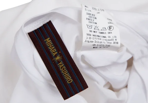 ミハラヤスヒロMIHARA YASUHIRO バックプリーツ切替シャツワンピース 白36 K-111835_016