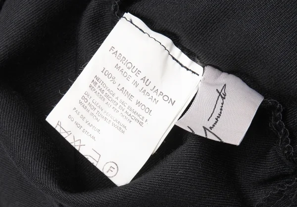 ヨウジヤマモト ファムYohji Yamamoto FEMME ウールギャババケットハット 黒 K-111841_008