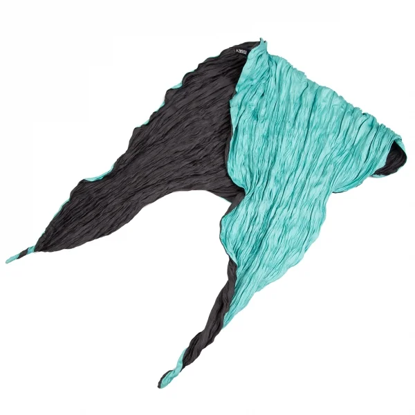 イッセイミヤケISSEY MIYAKE ひし形シワプリーツスカーフ エメラルド黒 K-111843_001