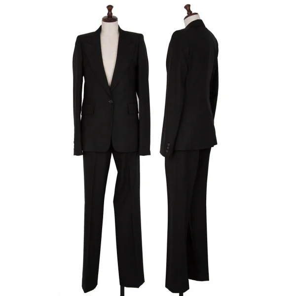 ヴェロニクブランキーノVERONIQUE BRANQUINHO ウール1Bピークドラペルジャケット 黒36 K-111846_019