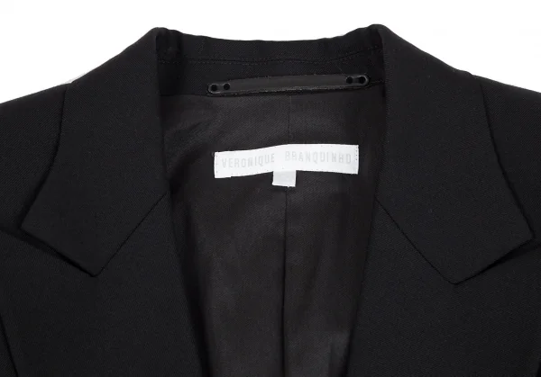ヴェロニクブランキーノVERONIQUE BRANQUINHO ウール1Bピークドラペルジャケット 黒36 K-111846_005