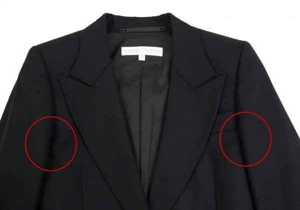 ヴェロニクブランキーノVERONIQUE BRANQUINHO ウール1Bピークドラペルセットアップスーツ 黒36 K-111848_004