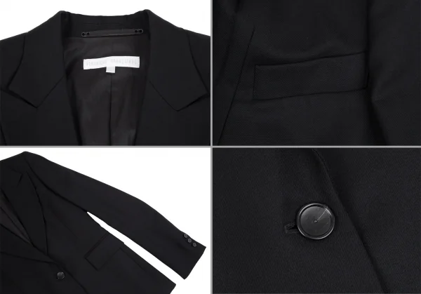 ヴェロニクブランキーノVERONIQUE BRANQUINHO ウール1Bピークドラペルセットアップスーツ 黒36 K-111848_006