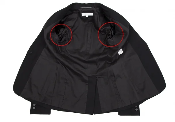 ヴェロニクブランキーノVERONIQUE BRANQUINHO ウール1Bピークドラペルセットアップスーツ 黒36 K-111848_009