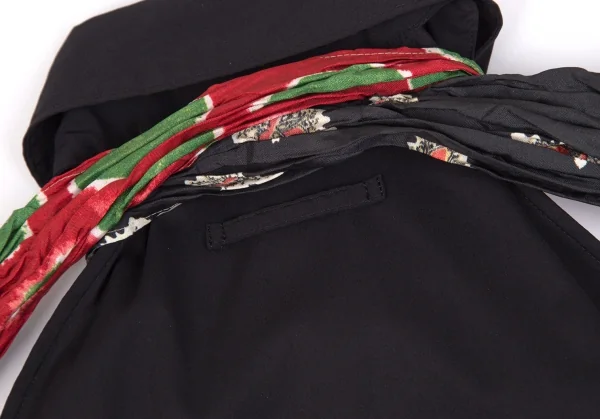 ジャンポールゴルチエ ファムJean Paul GAULTIER FEMME ネクタイスリーブストレッチノースリーブシャツ 黒マルチ40 K-111858_016