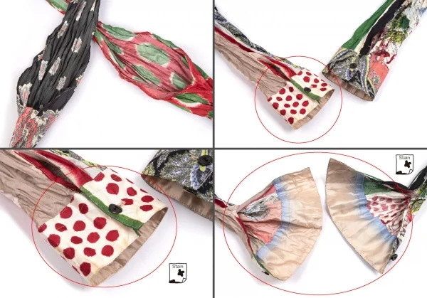 ジャンポールゴルチエ ファムJean Paul GAULTIER FEMME ネクタイスリーブストレッチノースリーブシャツ 黒マルチ40 K-111858_009