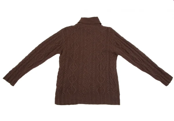 ケンゾーコンポジションKENZO Composition ウールタートルネックケーブルニットセーター 茶38 K-111861_010